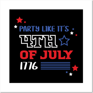 Party Like It’s 4th of July Tshirt Posters and Art